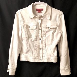 NYDJ white trucker jean jacket